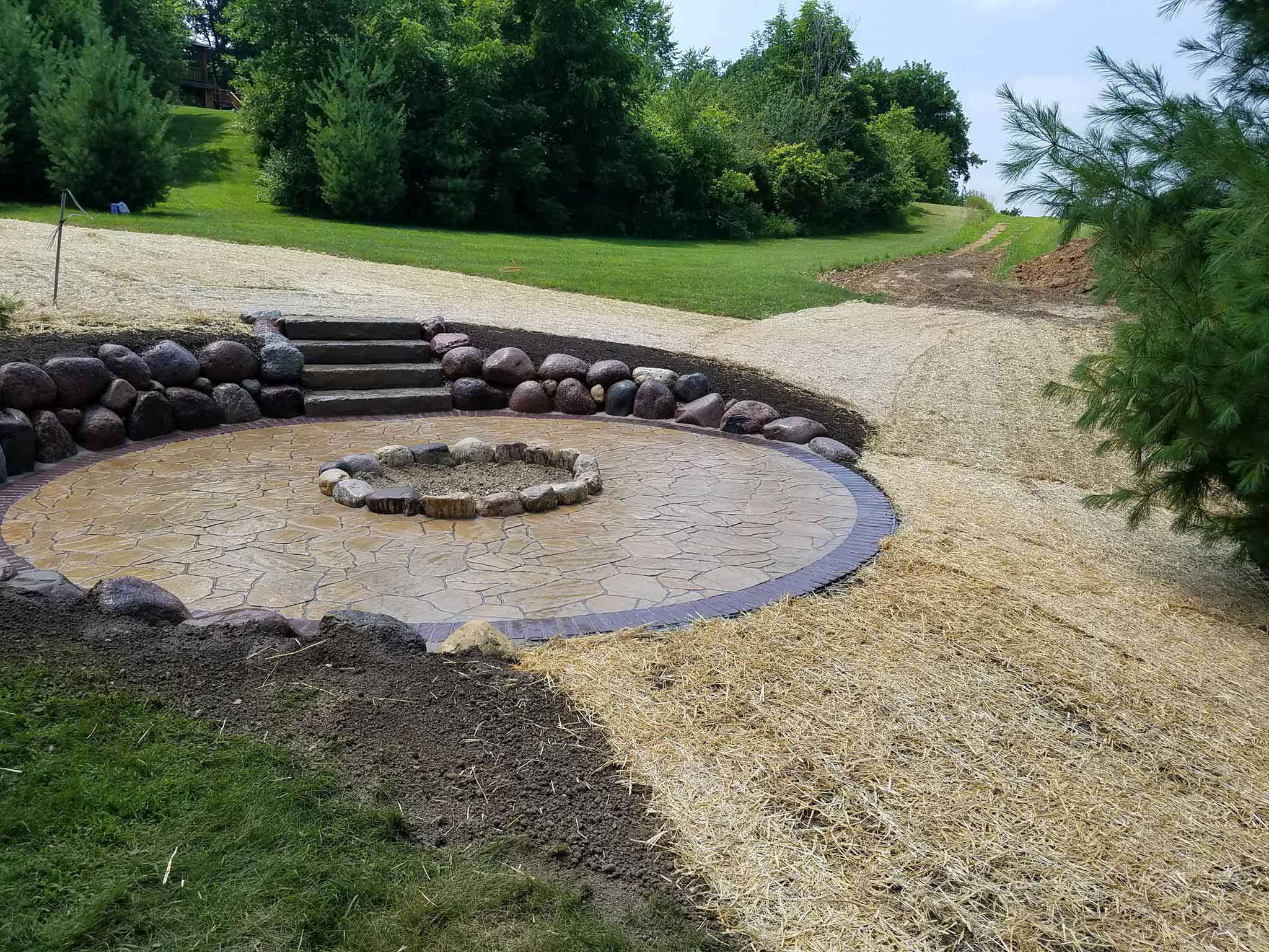Neosho Mill Pond Circular Fire Pit Extreme Green Lawn & Landscape