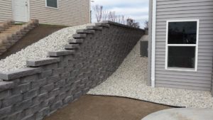 Side of House Retaining Wall | Extreme Green Lawn & Landscape | Germantown WI