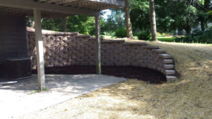 Yard Regrading and Retaining Wall Rebuild Hubertus WI | Extreme Green Lawn and Landscape